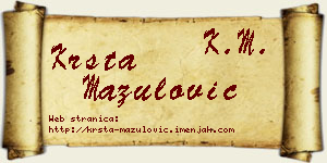Krsta Mazulović vizit kartica